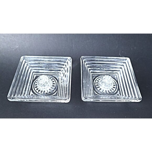 Vintage Manhattan Depression Pair of Candle Holders Candlestick 1930's - Picture 1 of 3